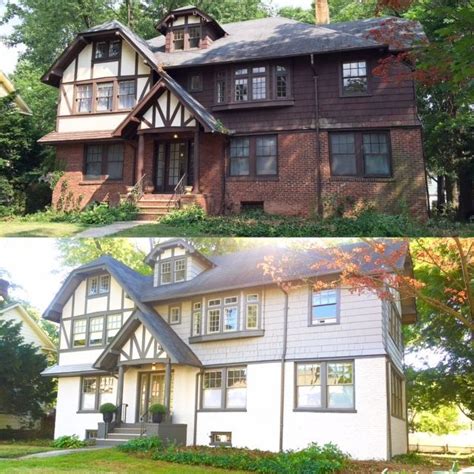 mock tudor house makeover|tudor colonial style home.